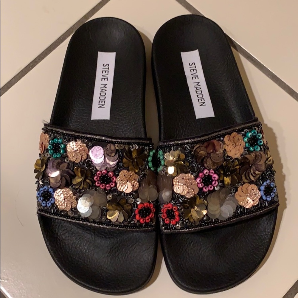 Steve Madden Embellished Slides
